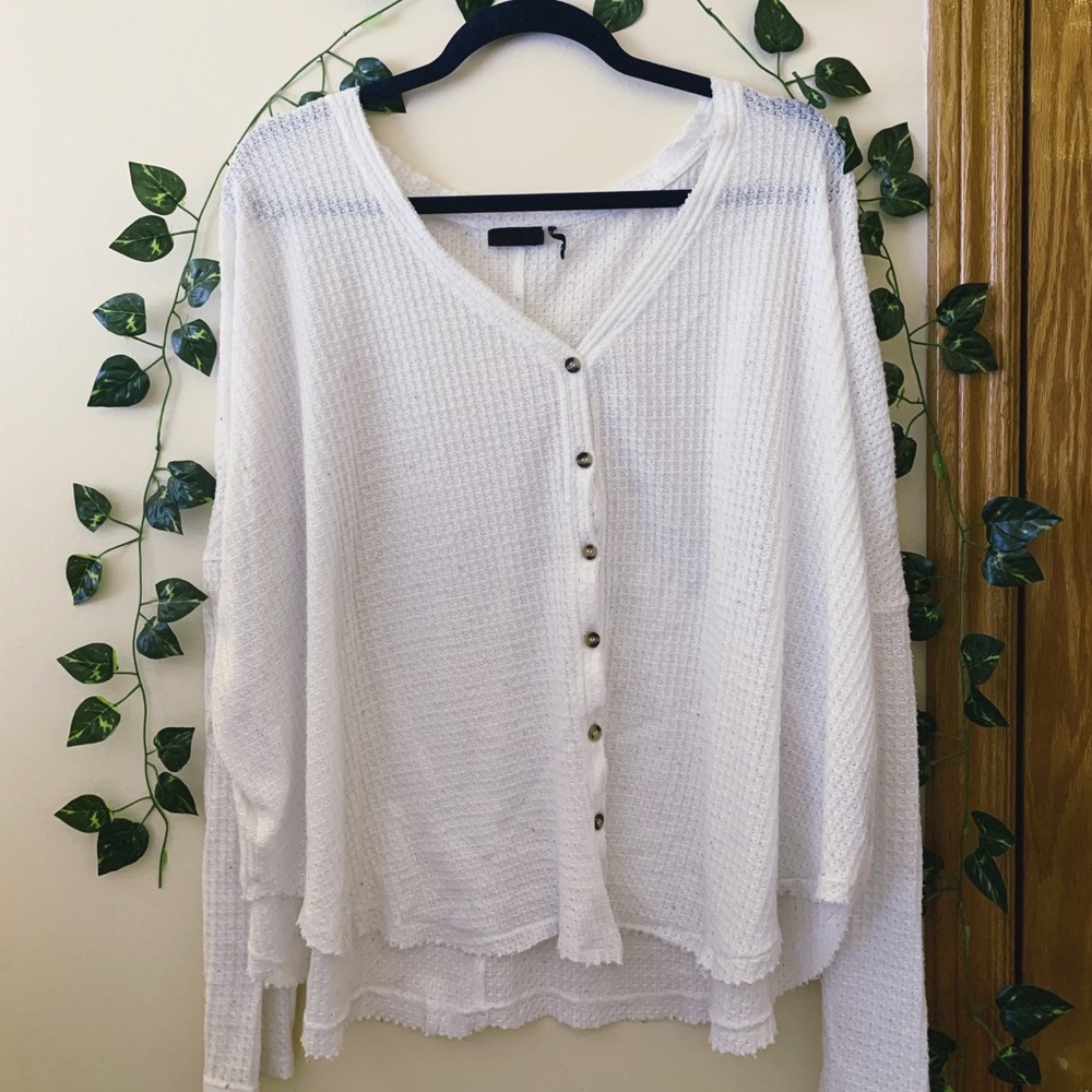 Urban Outfitters Waffle Knit Button Up